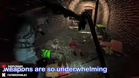 Blunt melee knocking a Walker down in a tight brick corridor