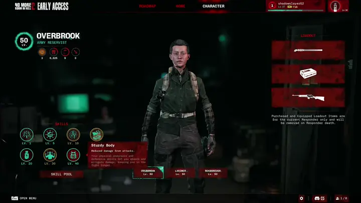 Expert skill upgrade screen on a kept Responder slot