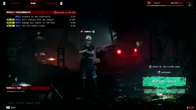 Survival speaker wave with barricades and incoming horde